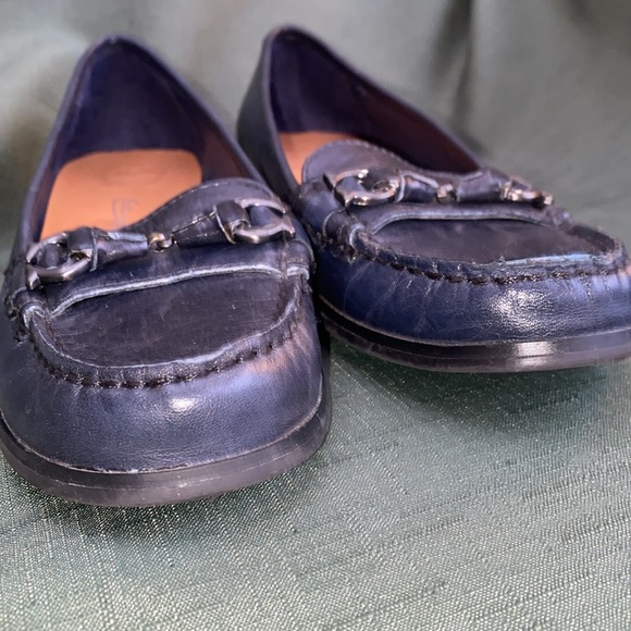 Etienne Aigner Elsie Sz 7 Navy Dark Blue Snaffle Bit Loafer Flat Slip On - Picture 9 of 12